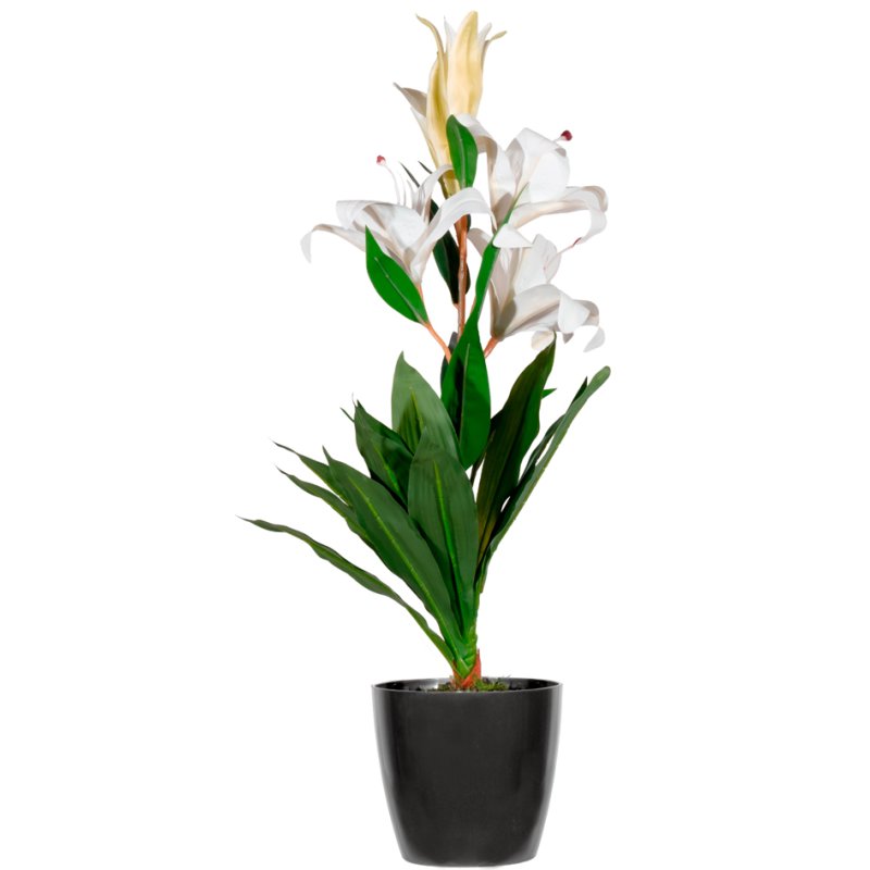 PAPERFLOW fleur artificielle lys, 65 cm hauteur, Real Touch polyester